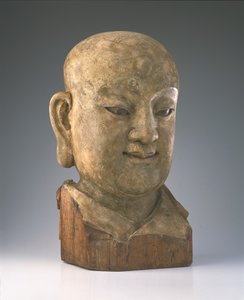 Hoofd van een louhan, Yuan-dynastie (hout)