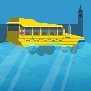 Amfibische Londen Duck Tour Bus