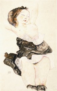 Liggend Jong Meisje, Half Naakt, 1912