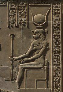 Detail van een reliëf, Hathor