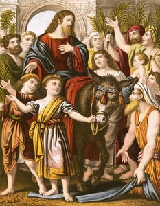 Christus rijdt Jeruzalem binnen