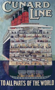 Poster ter promotie van de Cunard Line