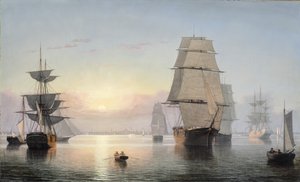 Haven van Boston bij Zonsondergang