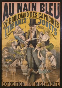 Poster die Au Nain Bleu adverteert, ca. 1890