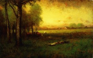 Koeien Grazend bij Zonsondergang
