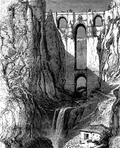 Puente Nuevo, Ronda, Spanje, 19e eeuw