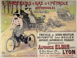 Poster die een Parijse autodealer adverteert