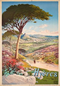 Poster die Hyeres, Frankrijk, adverteert, 1900