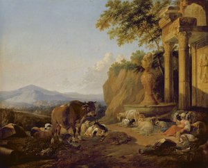 Landschap met een ruïne