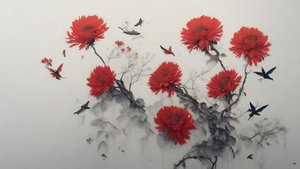 Chrysant bloem in rood _01