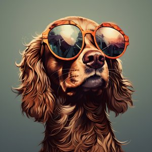 Hond, cartoon, zonnebril 4