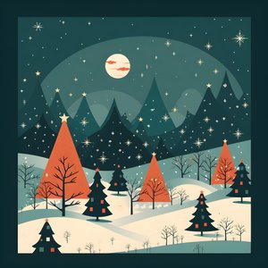 Kerstkaart in jaren 60 stijl 4