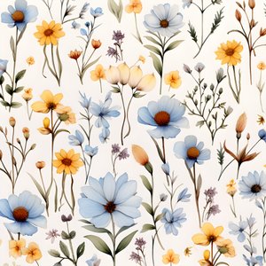 Aquarel boho bloemen wilde bloemen 2