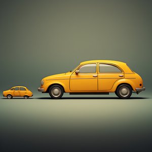 een grote en een kleine auto 3