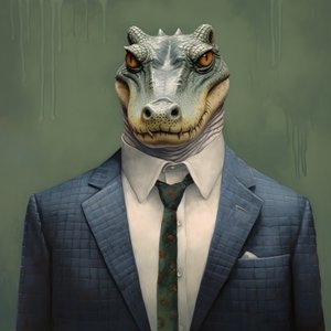 Een krokodil in stripstijl