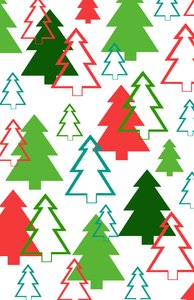 Over elkaar gelegde kerstbomen