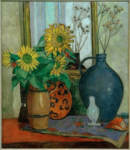 Zonnebloemen met Matisse-schaal