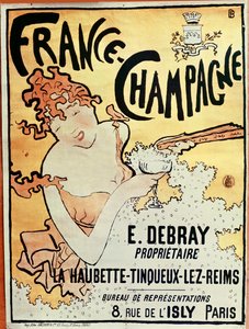 Poster die Frankrijk Champagne adverteert, 1891