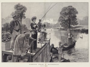 Vissen vanaf een Woonboot