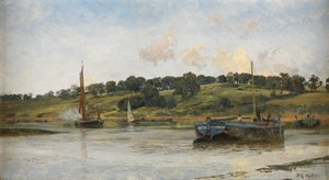 Barges op de Medway, 1977
