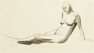 Zittende naakt, c.1919