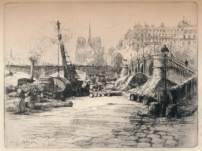 Notre-Dame en de Quai de Bethune, 1915 door AR Kempken