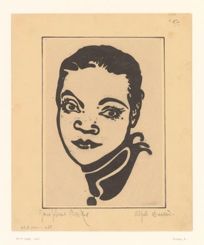 Portret van Josephine Baker door A. Ducand