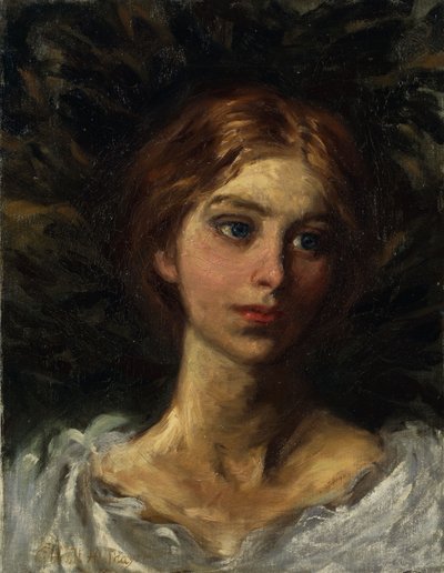 Portret van een meisje door Abbott Handerson Thayer