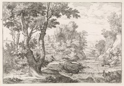 Landschap met rivier door Abraham Genoels