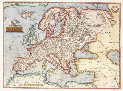 Kaart van Europa door Abraham Ortelius