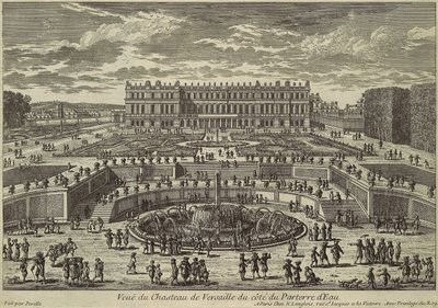 Uitzicht op Versailles, tuinzijde, 1680s door Adam Perelle