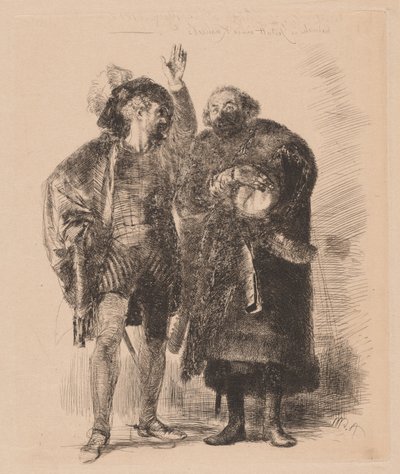 Hamlet en Polonius door Adolph Menzel