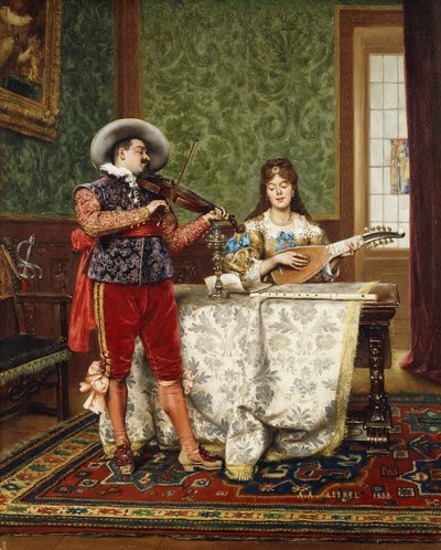 Het Duet door Adolphe Alexandre Lesrel