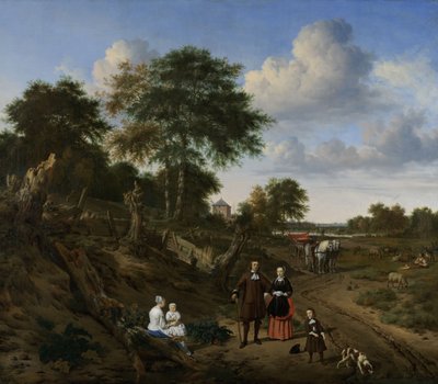 Koppel in een landschap, 1667 door Adriaen van de Velde