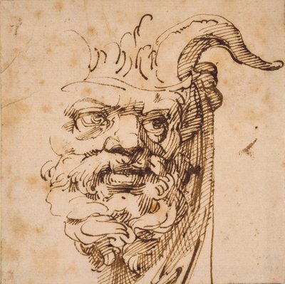 Een silvan masker door Agostino Carracci