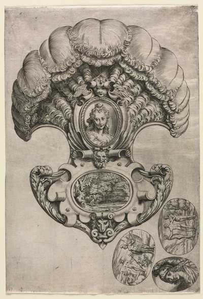 De Waaier, c. 1589-1595 door Agostino Carracci