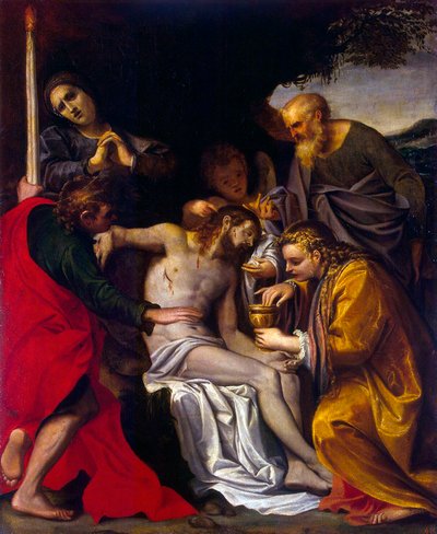 De klaagzang over Christus, ca. 1586 door Agostino Carracci