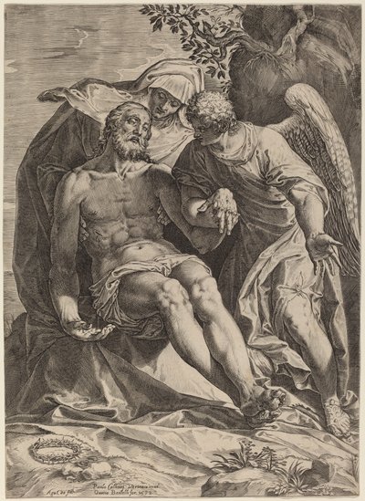 Pietà door Agostino Carracci after Veronese