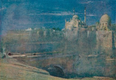 Maanlicht op de Citadel, Caïro, c1890 door Albert Goodwin