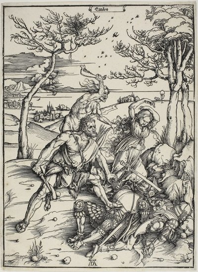 Hercules Overwint de Molionide Tweeling door Albrecht Dürer