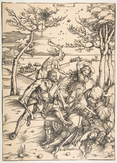 Hercules Overwint de Molionide Tweeling door Albrecht Dürer