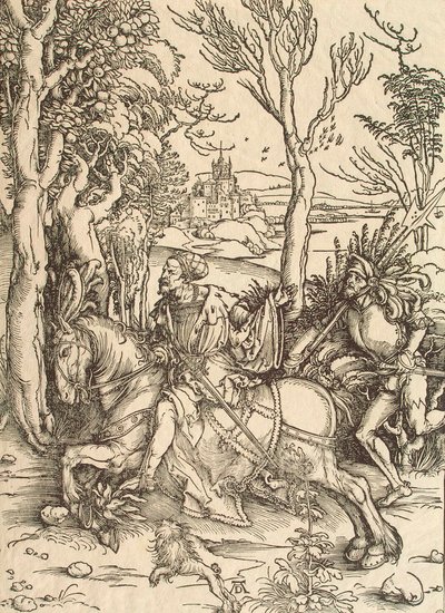 Ridder en Lansquenet, ca. 1497 door Albrecht Dürer