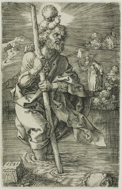 Sint Christoffel Naar Rechts Gekeerd door Albrecht Dürer