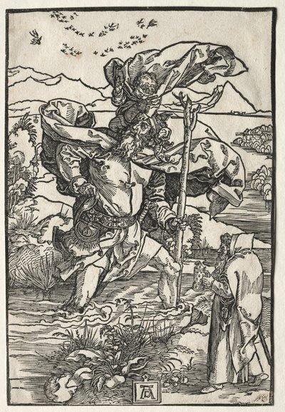 St. Christoffel met de Vogels, ca. 1501-1504 door Albrecht Dürer