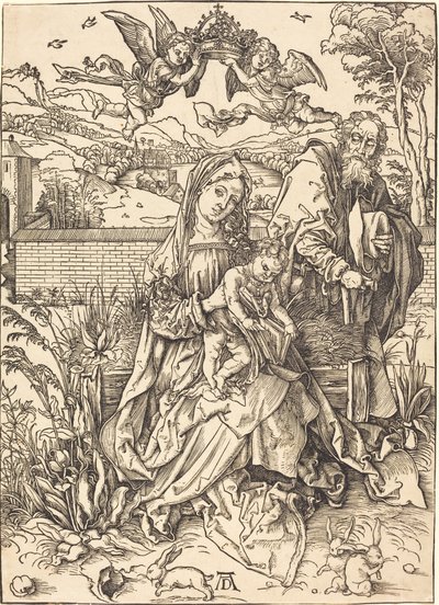 De Heilige Familie met de Drie Hazen door Albrecht Dürer