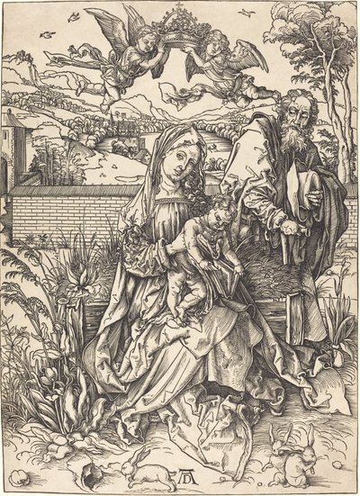 De Heilige Familie met de Drie Hazen door Albrecht Dürer