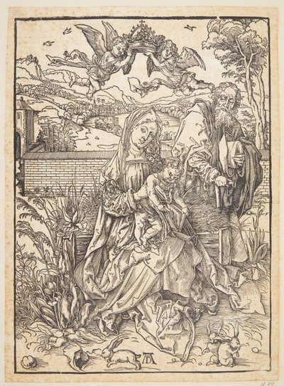 De Heilige Familie met drie hazen door Albrecht Dürer