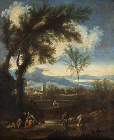 Landschap met figuren, ca.1710-40 door Alessandro Magnasco