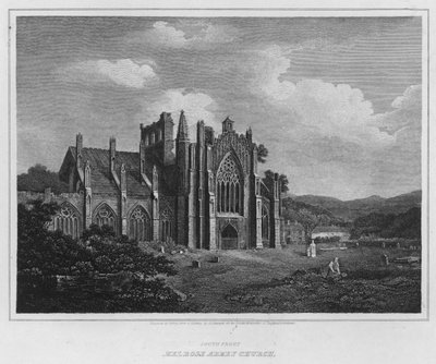 Zuidelijke Voorkant, Melrose Abbey Kerk door Alexander (after) Nasmyth