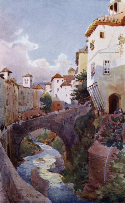 In de Albaicin, Granada door Alexander Wallace Rimington